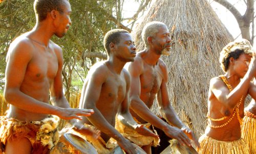 Botswana Mashi Ureinwohner im Dorf