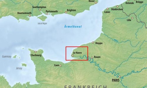 Le Havre Ärmelkanal Frankreich Karte