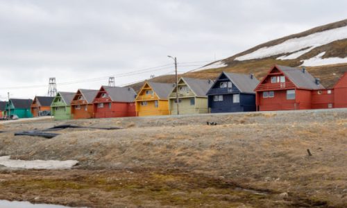 Spitzbergen Longyearbyen Häuser