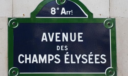 Champs Élysées Schild Paris