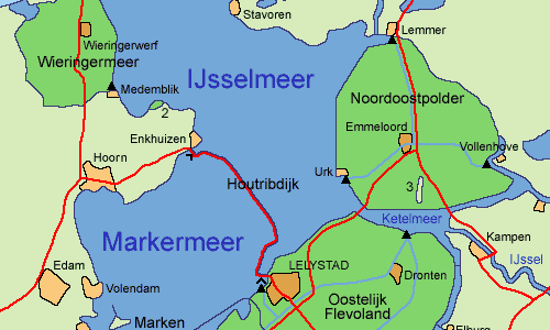 A-ROSA Tulpenblüte Rhein 2023 Karte Markermeer und Ijsselmeer